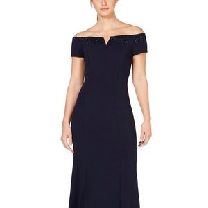 Navy blue Calvin Klein floor length dress NWT